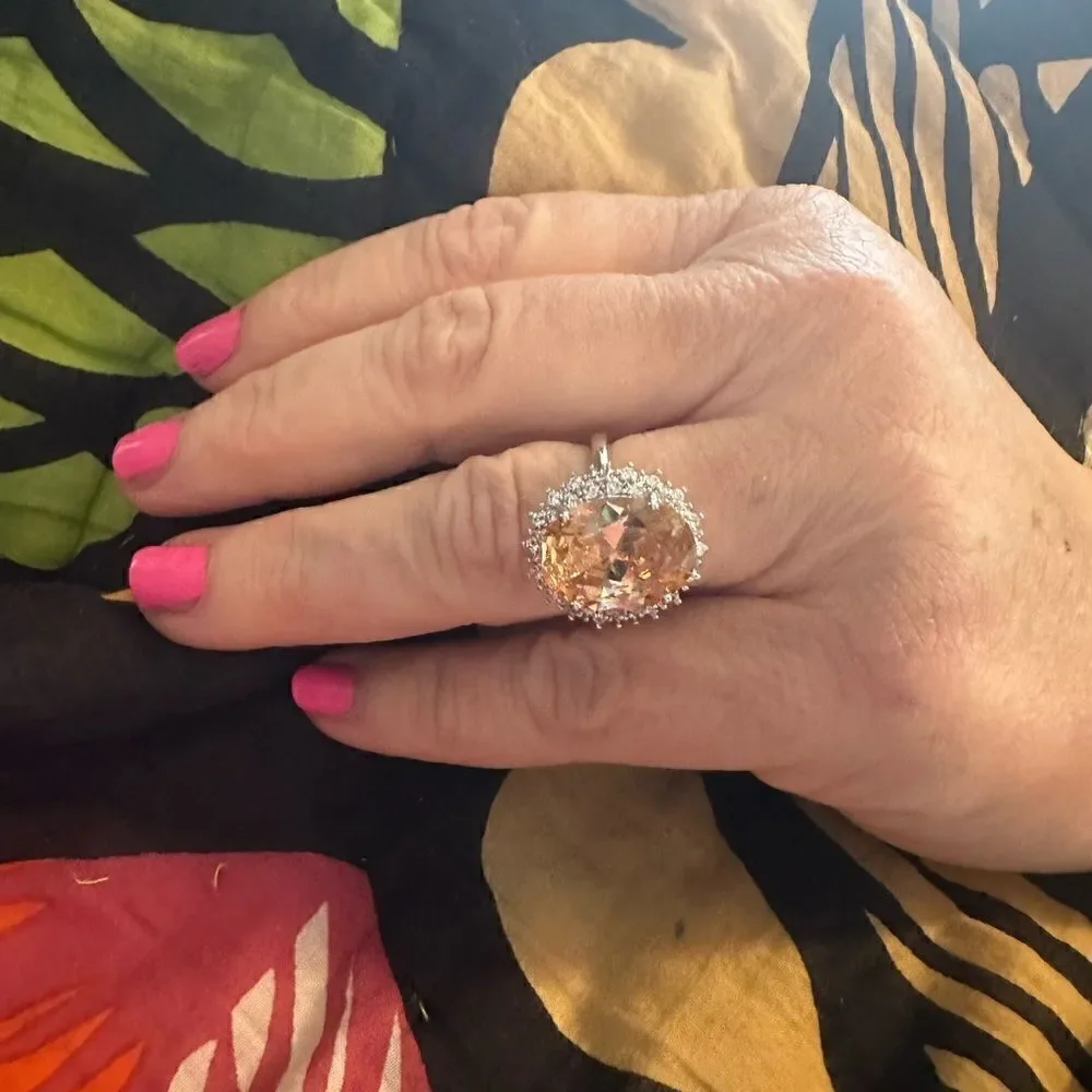 💗💗NEW!! 11CT ROUND MORGANITE RING - Picture 8 of 12